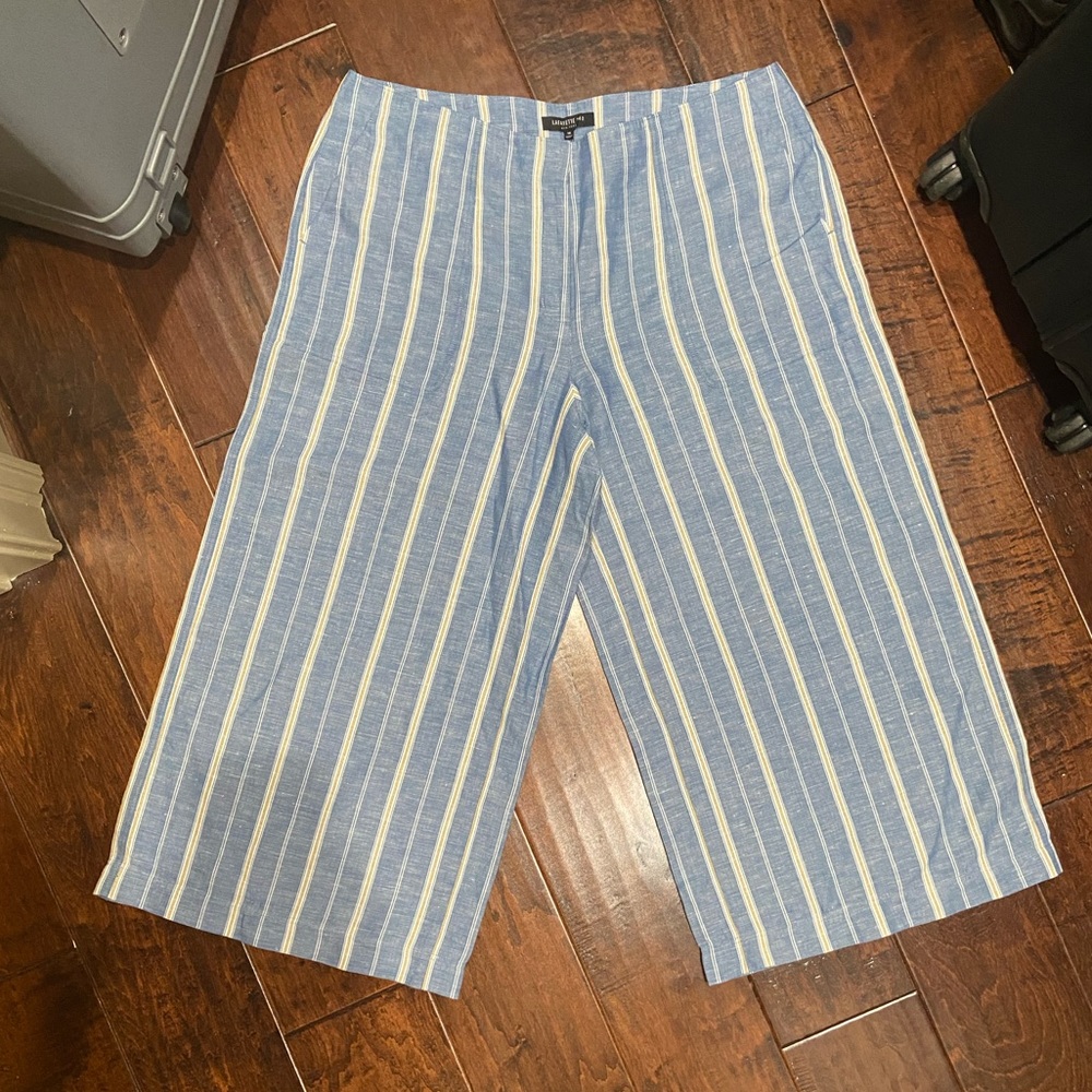 Lafayette- 148 New York Striped Wide Leg Linen (Size 14) Pants